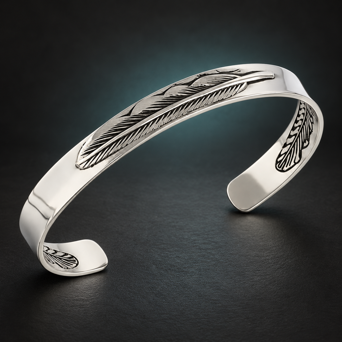 Feather Cuff bracelet, product photo 7.