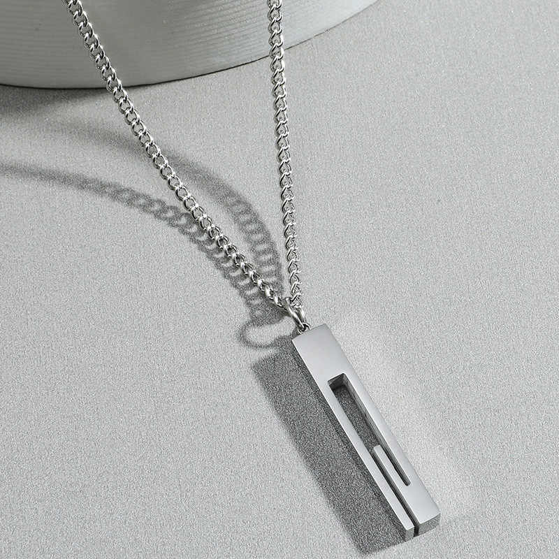 Silver-Tone Necklace with Pendant for Men
