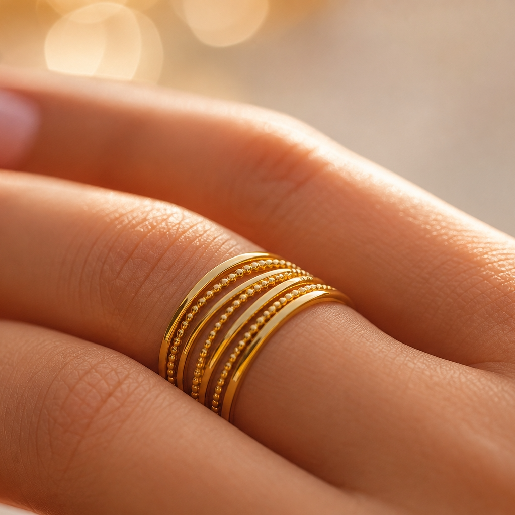 Multi-Line Beaded Ring
