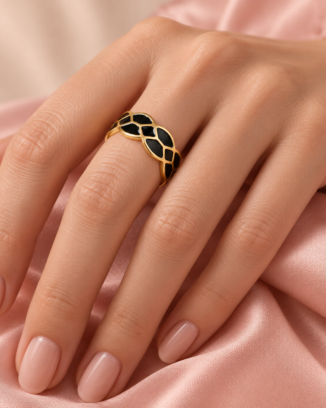 Black Mosaic Ring