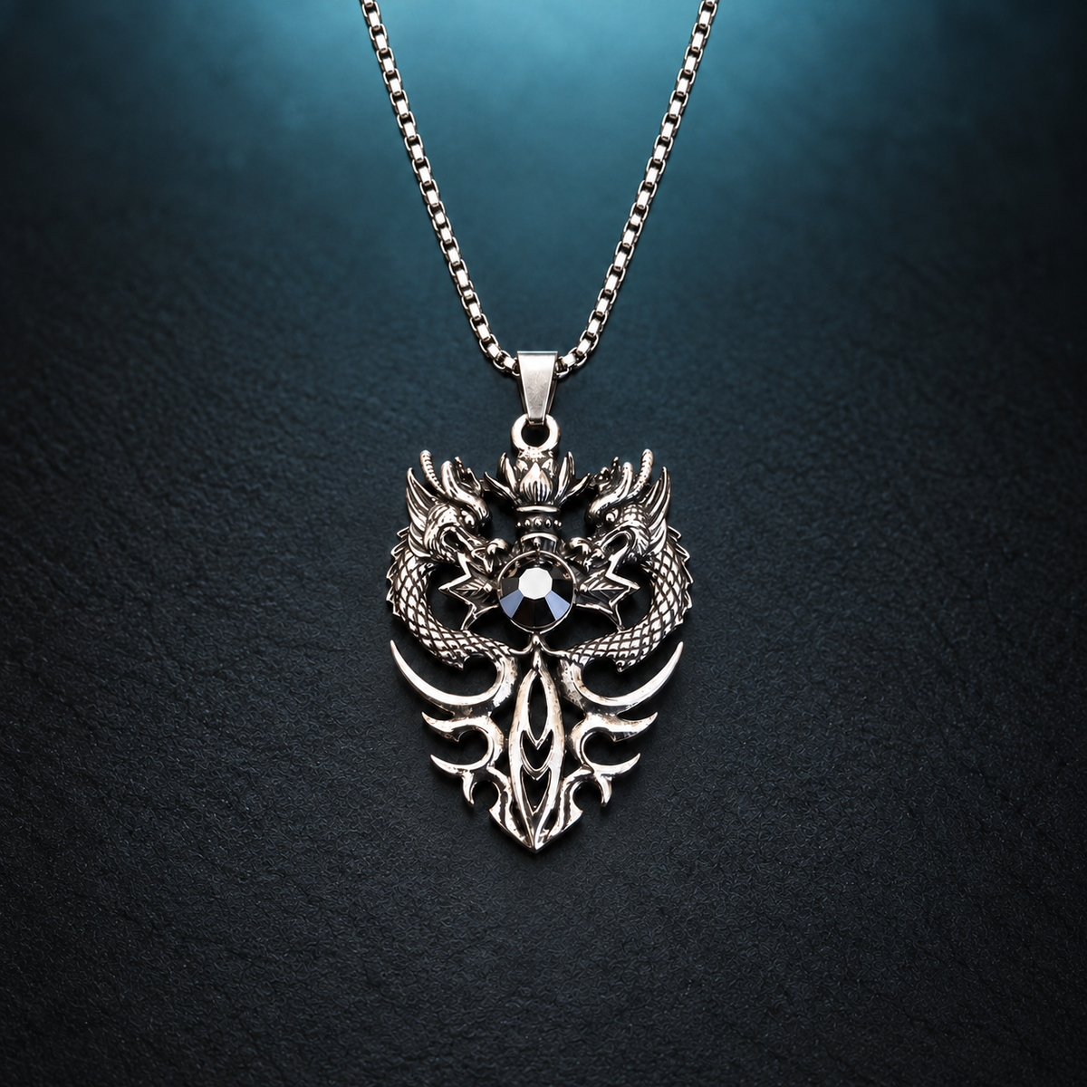 Dragon-Motif Pendant Necklace for Men