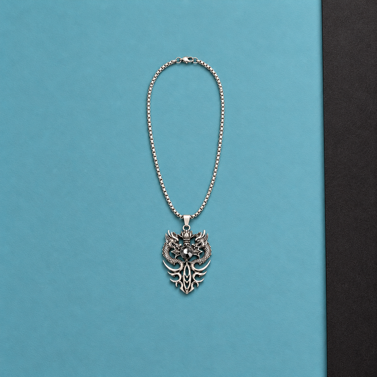 Dragon-Motif Pendant Necklace for Men