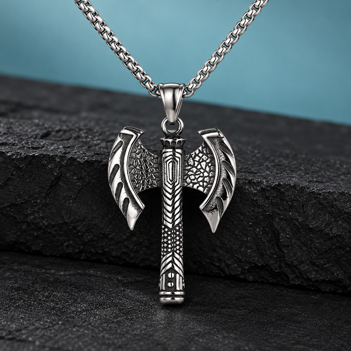 Axe-Motif Pendant Necklace for Men
