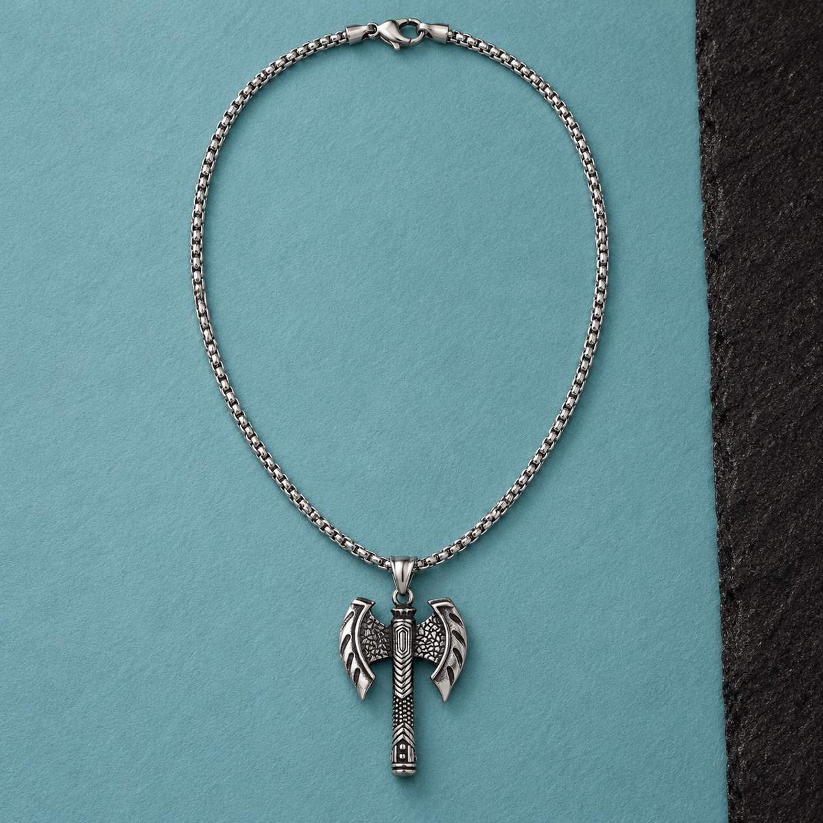 Axe-Motif Pendant Necklace for Men