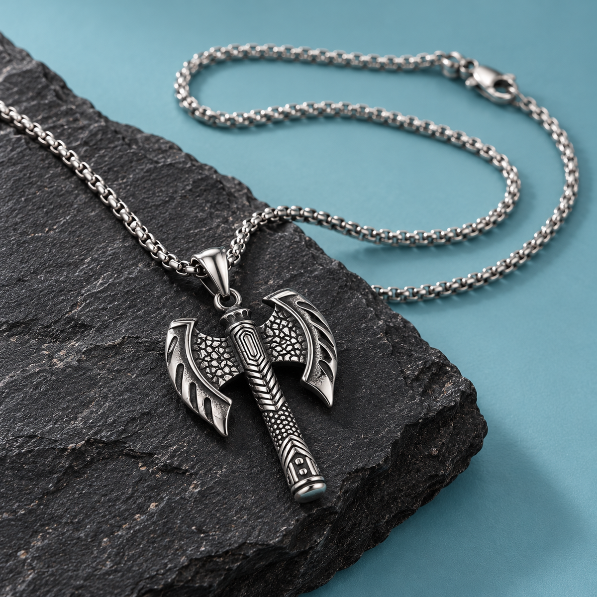 Axe-Motif Pendant Necklace for Men