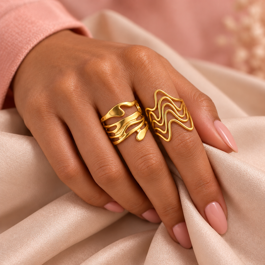 Gold-Tone Wavy Ring