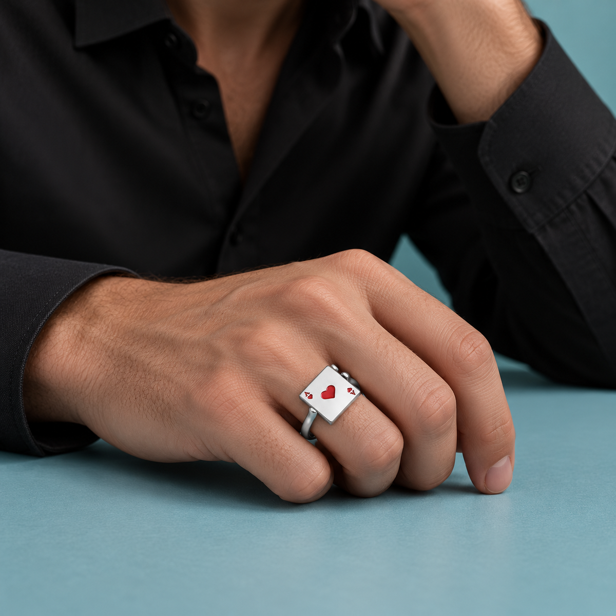 Red Ace-of-Hearts Ring