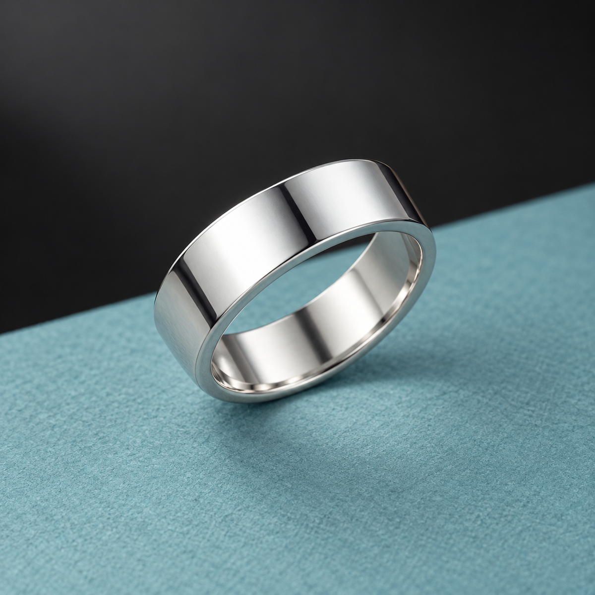 Silver-Tone Plain Open Band Ring for Men