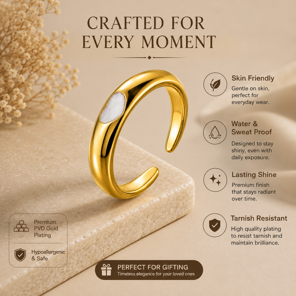 White Oval Ring