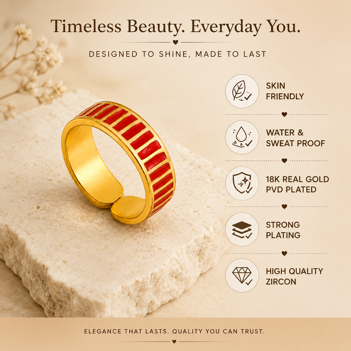 Red Stripe Ring