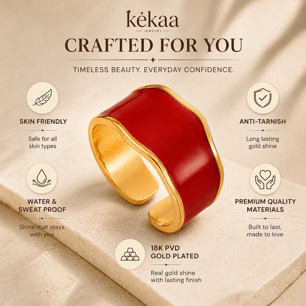 Red Wave Ring
