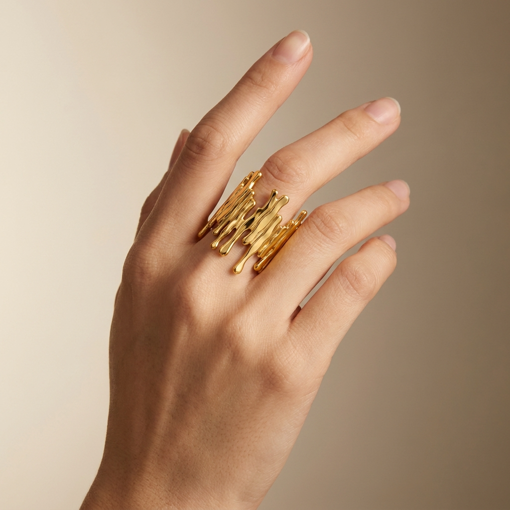 Organic Drip Open Ring