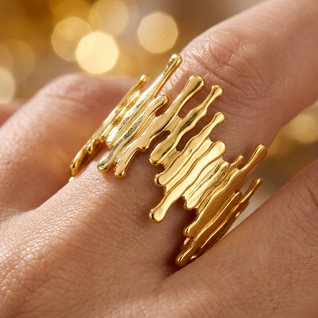 Organic Drip Open Ring