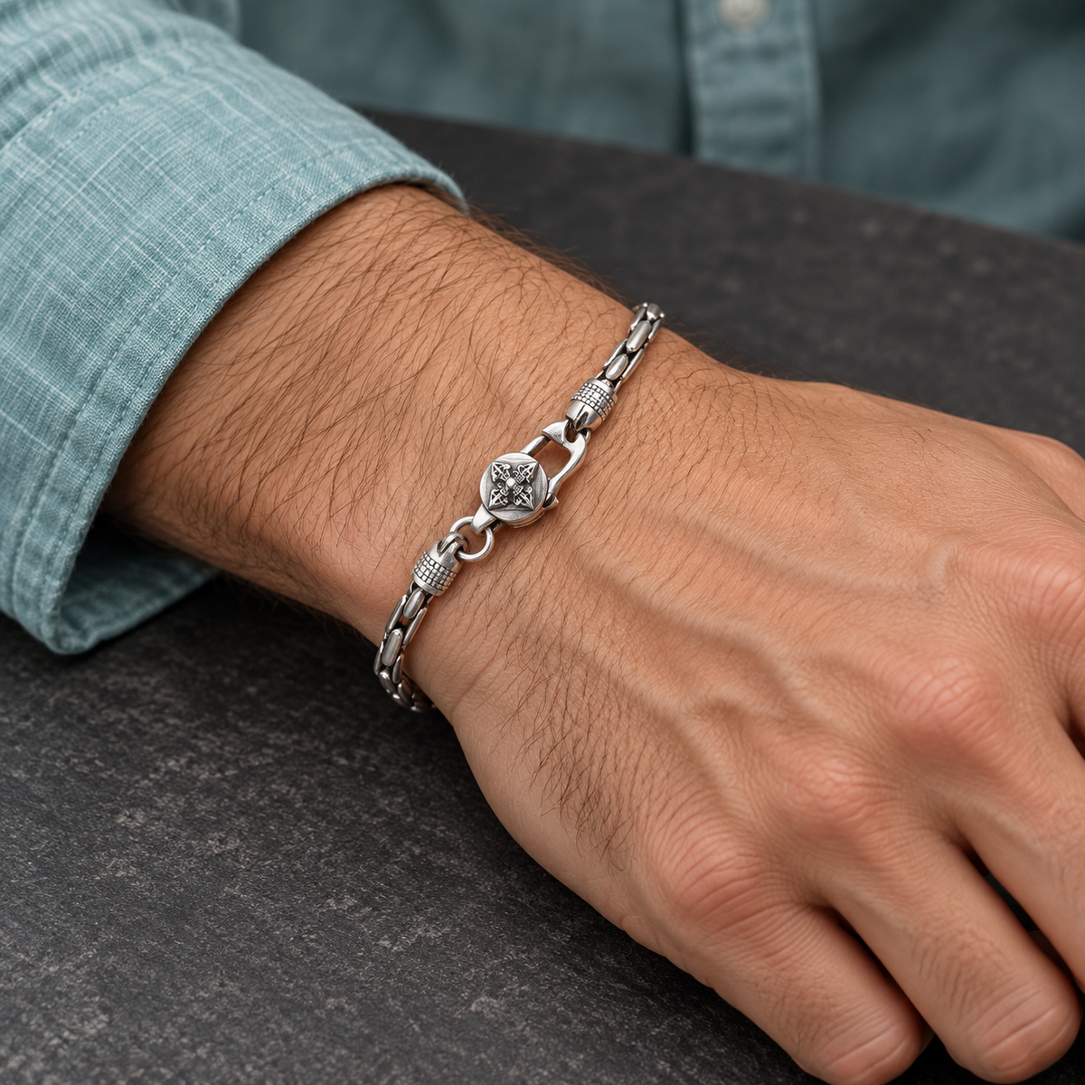 Bamboo Link Bracelet, product photo 5.