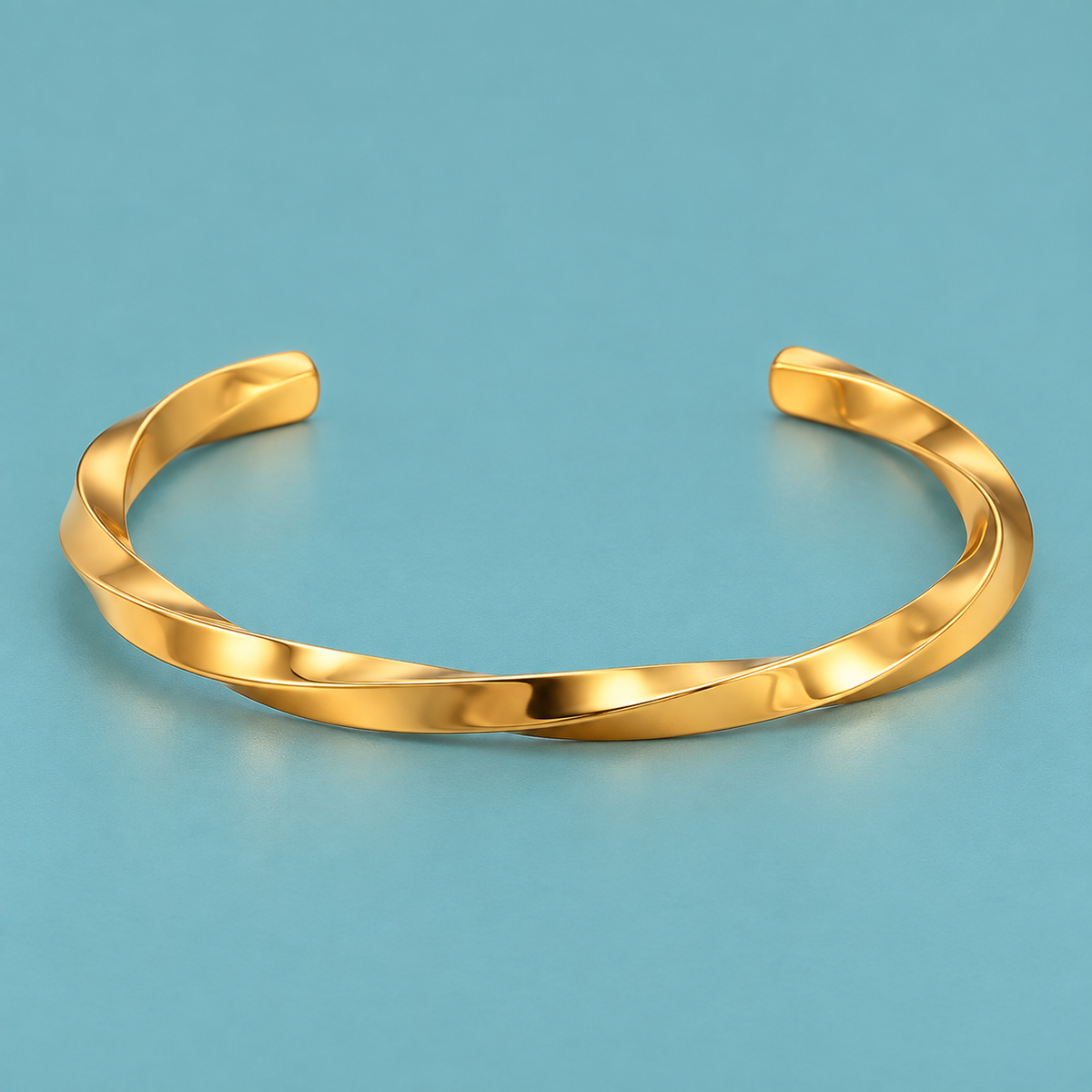 Gold-tone twisted open cuff bracelet