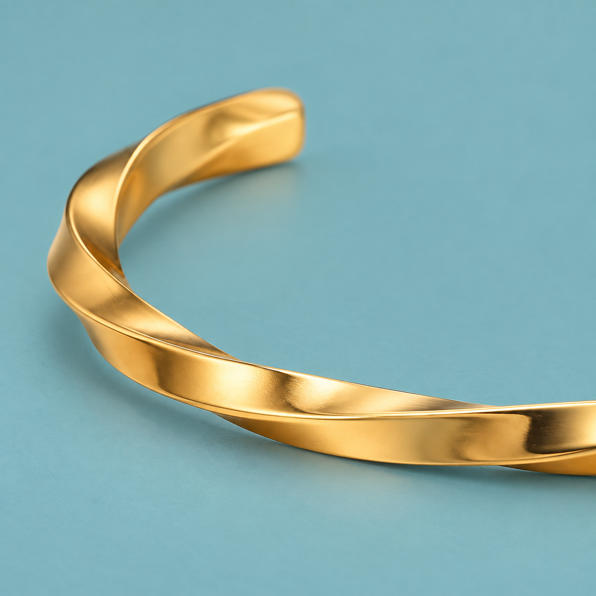 Gold-tone twisted open cuff bracelet