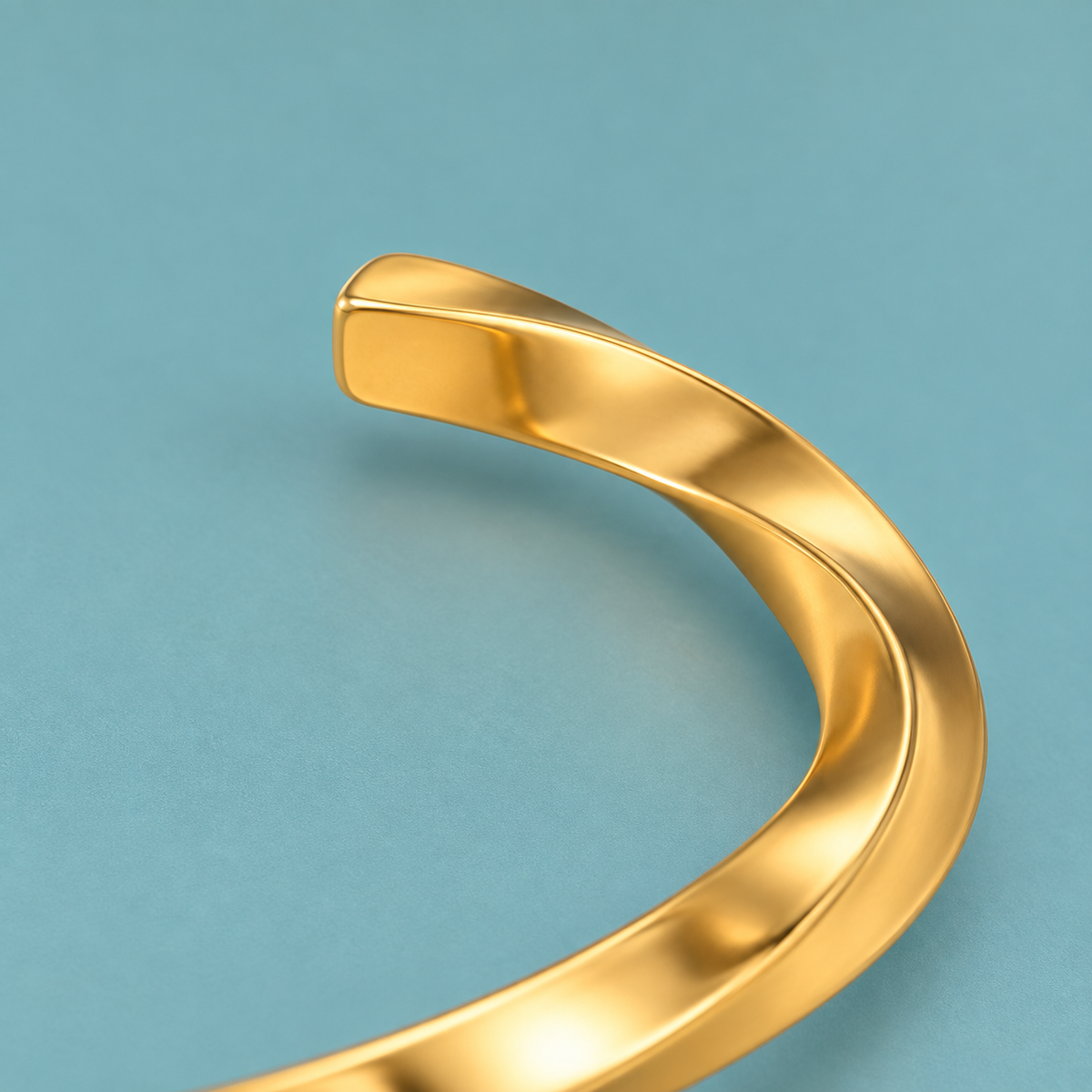 Gold-tone twisted open cuff bracelet