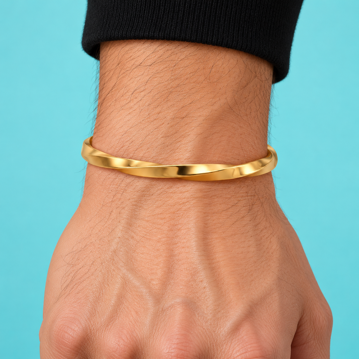 Gold-tone twisted open cuff bracelet