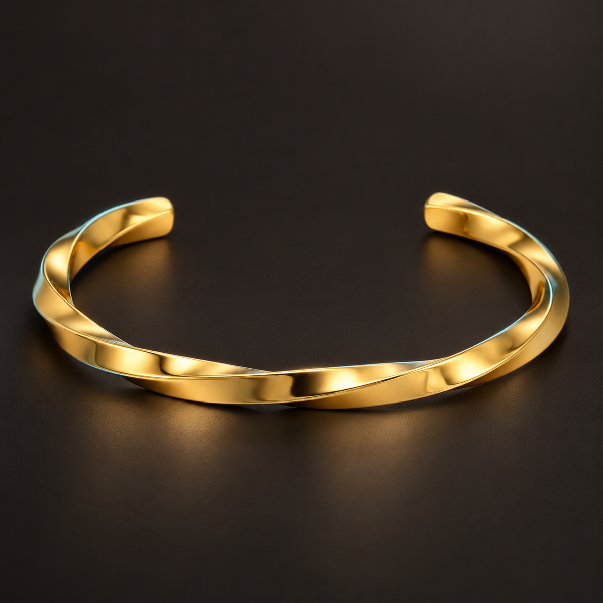 Gold-tone twisted open cuff bracelet