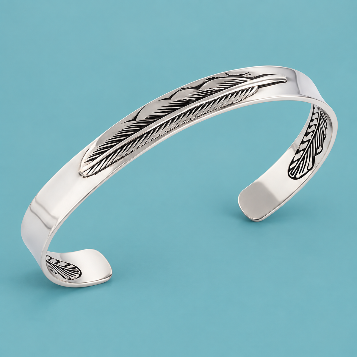 Feather Cuff bracelet, product photo 1.