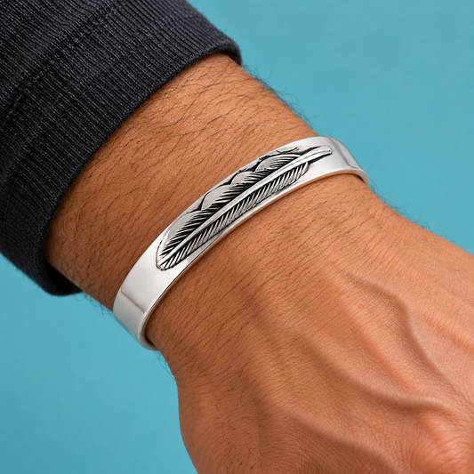 Feather Cuff bracelet, product photo 4.