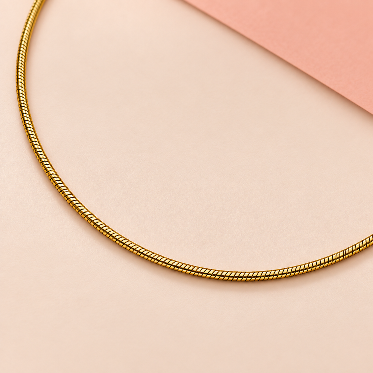 Gold-tone rounded snake-chain necklace
