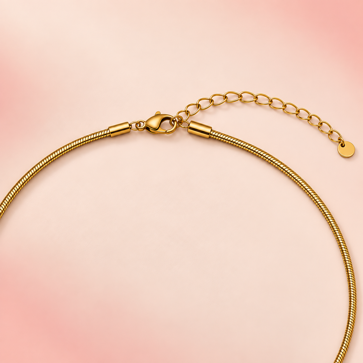 Gold-tone rounded snake-chain necklace