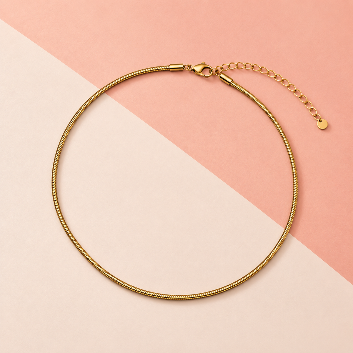 Gold-tone rounded snake-chain necklace