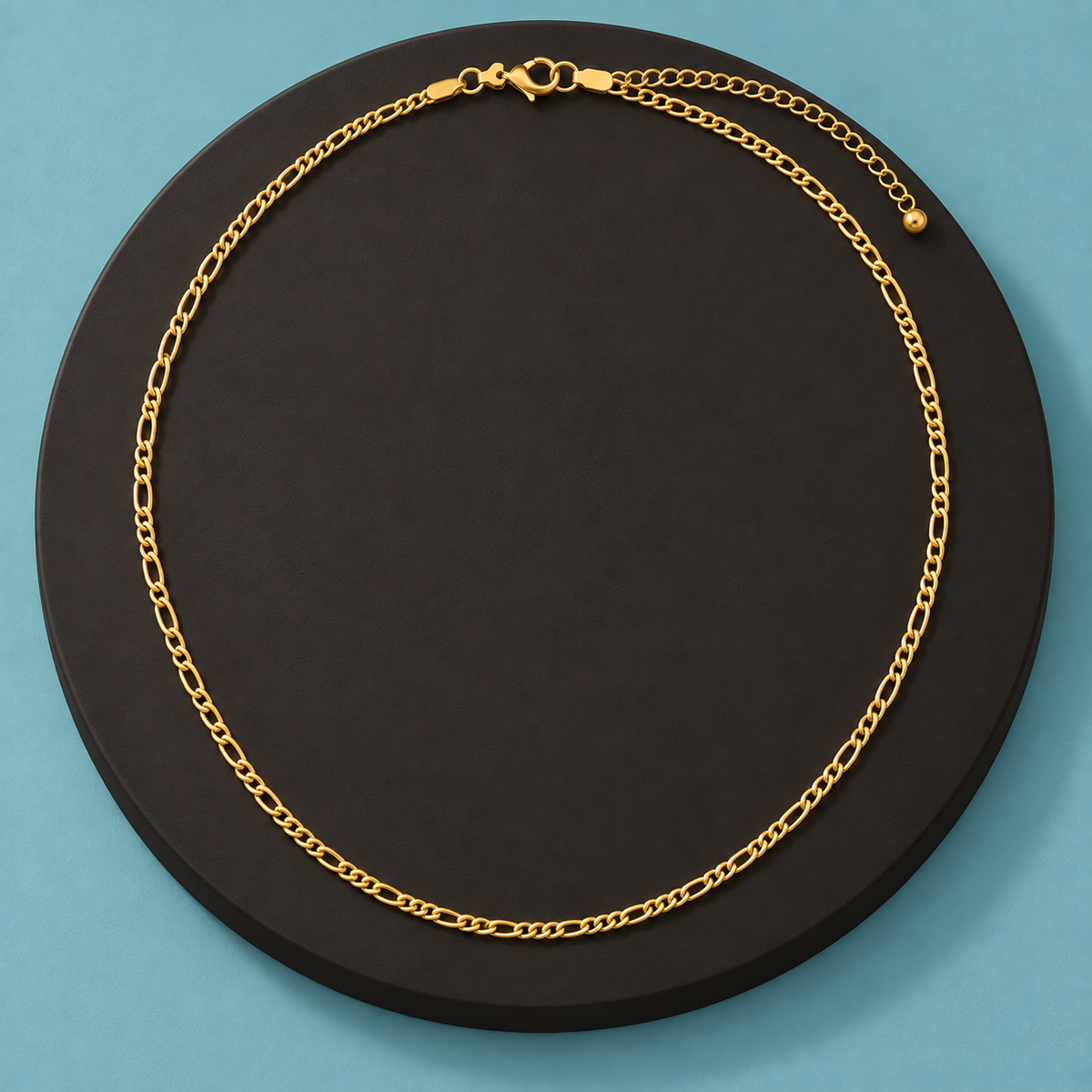 MASTT Figaro Line gold-tone chain necklace, full product view