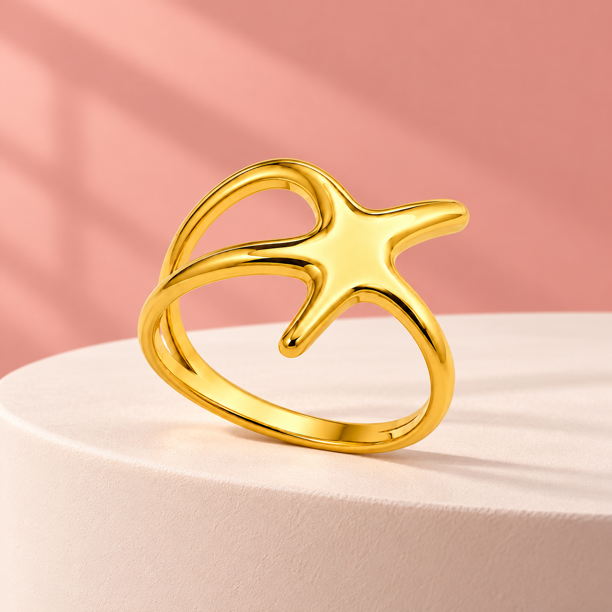 Organic Star Ring on a display plinth