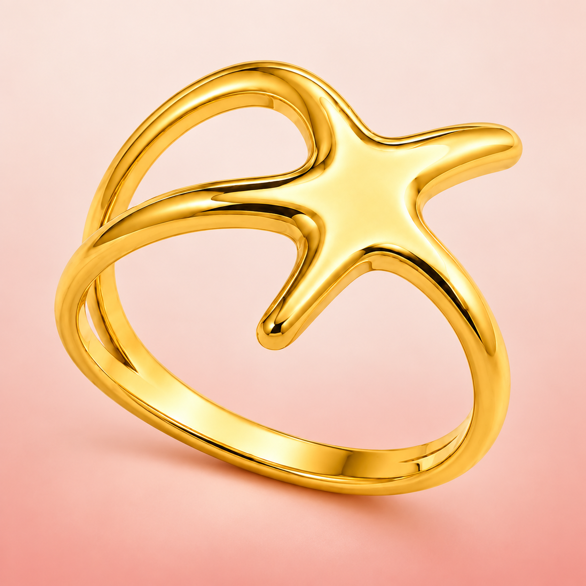 Organic Star Ring in a close product view