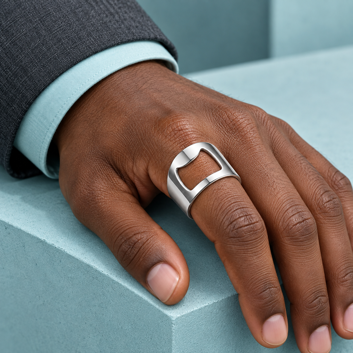 Silver-Tone Cut-Out Ring - photo 3