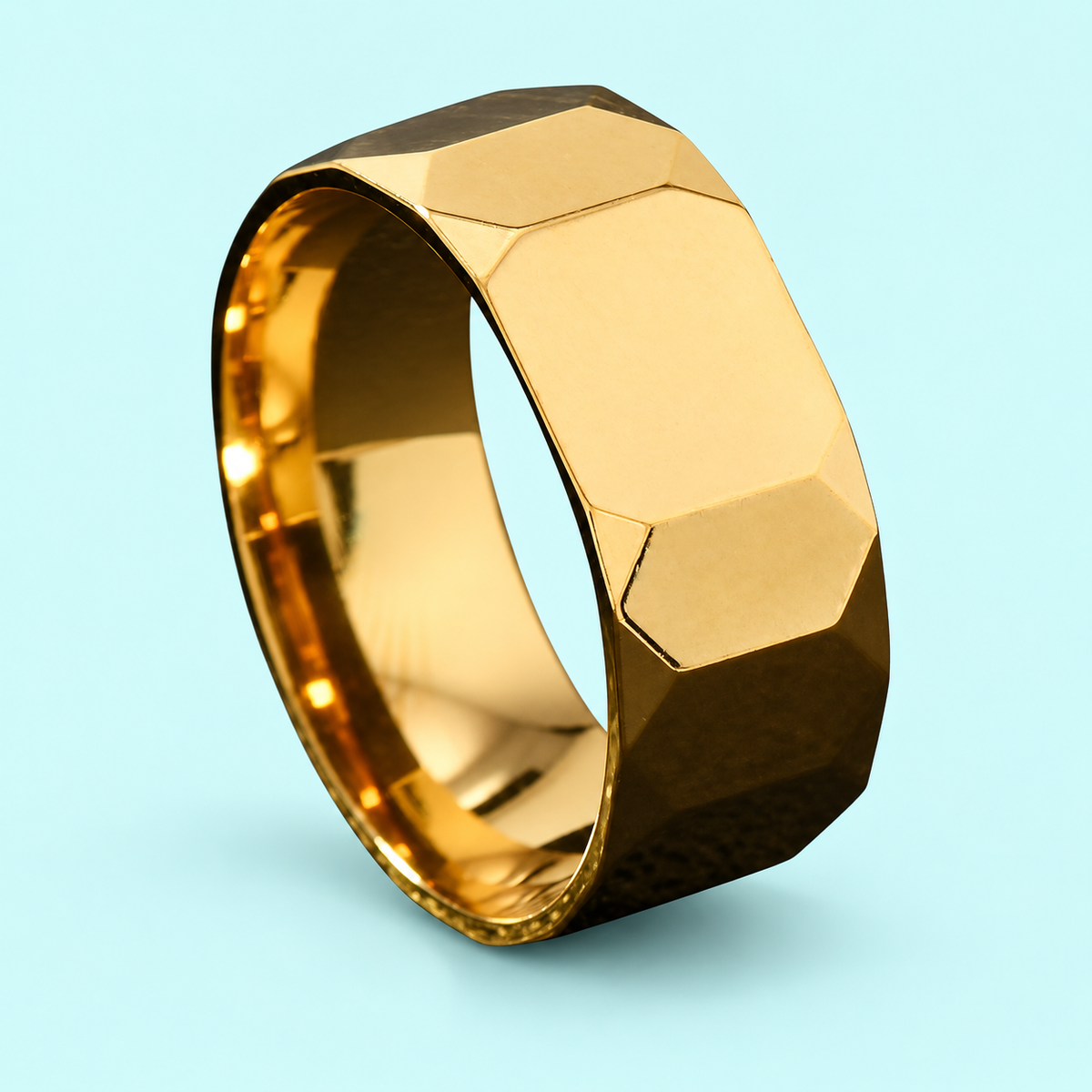 Gold-Tone Faceted Band in a styled product view.