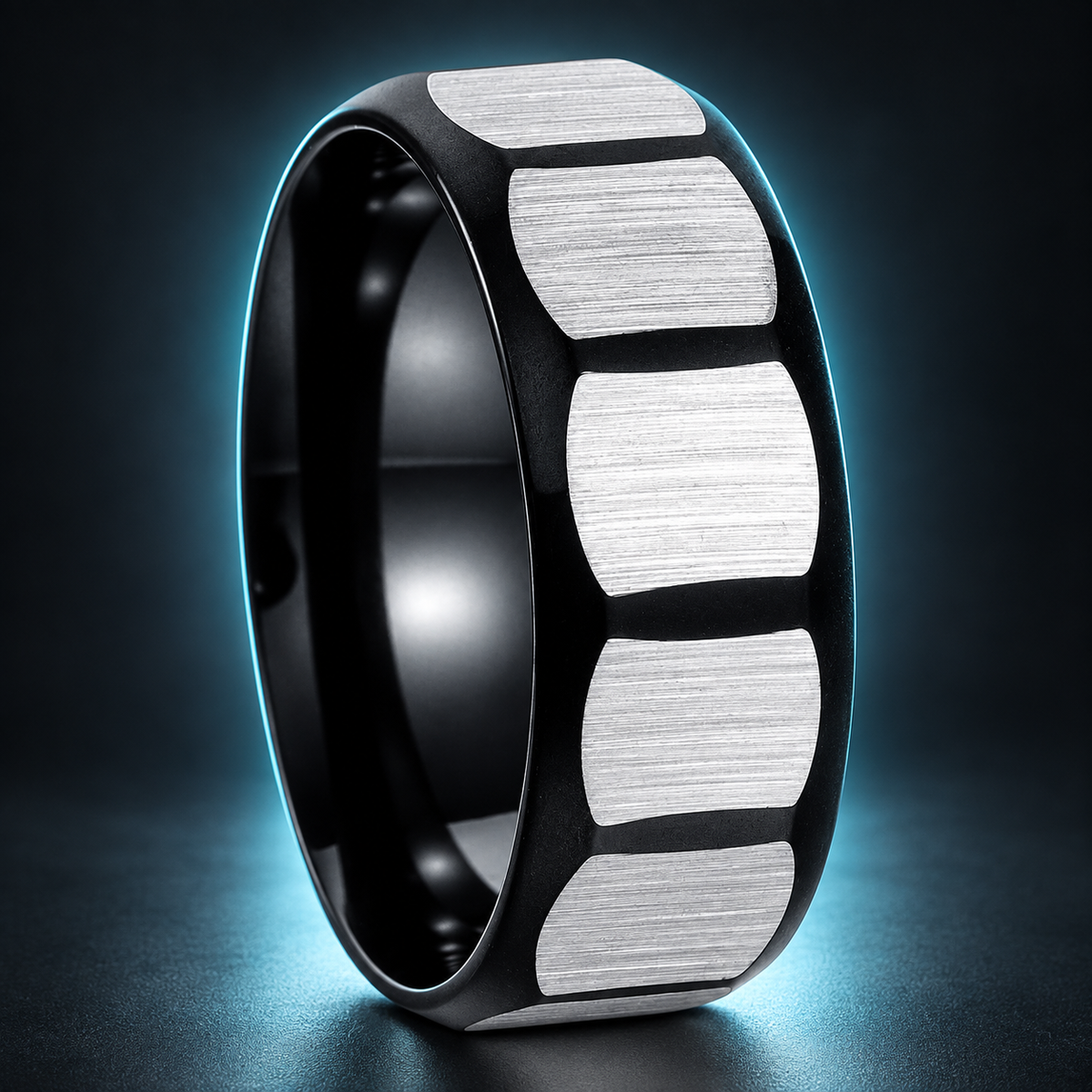 Black and Silver-Tone Panel Band - photo 4