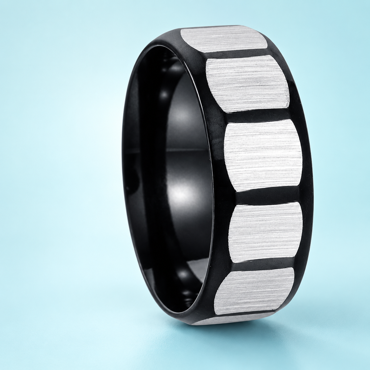 Black and Silver-Tone Panel Band - photo 5