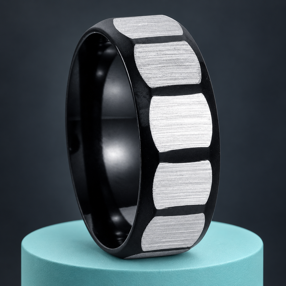Black and Silver-Tone Panel Band - photo 7