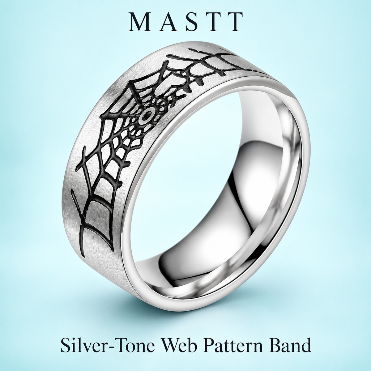 Silver-Tone Web Pattern Band - photo 1