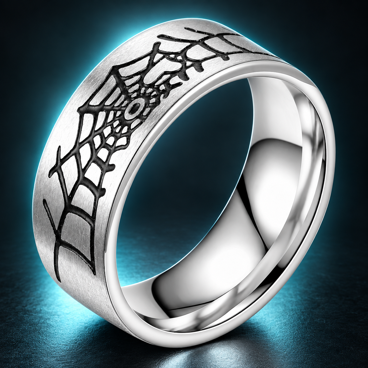Silver-Tone Web Pattern Band - photo 4