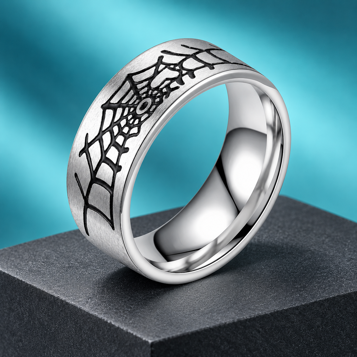 Silver-Tone Web Pattern Band - photo 6