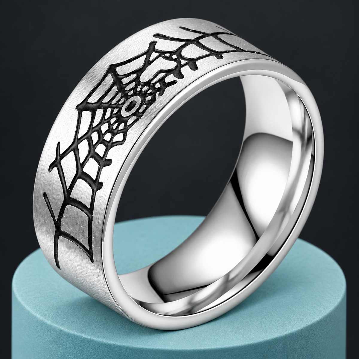 Silver-Tone Web Pattern Band - photo 7