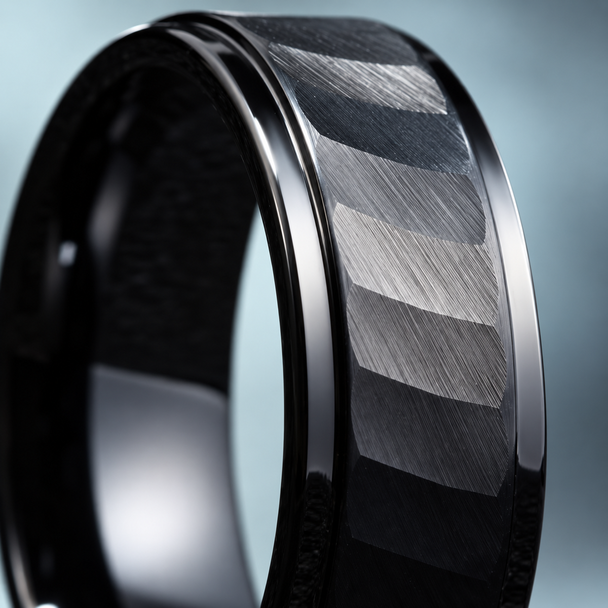 Black Faceted Panel Band in a styled product view.