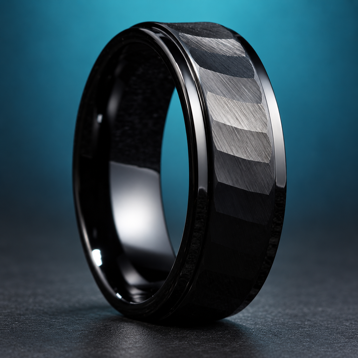 Black Faceted Panel Band in a styled product view.
