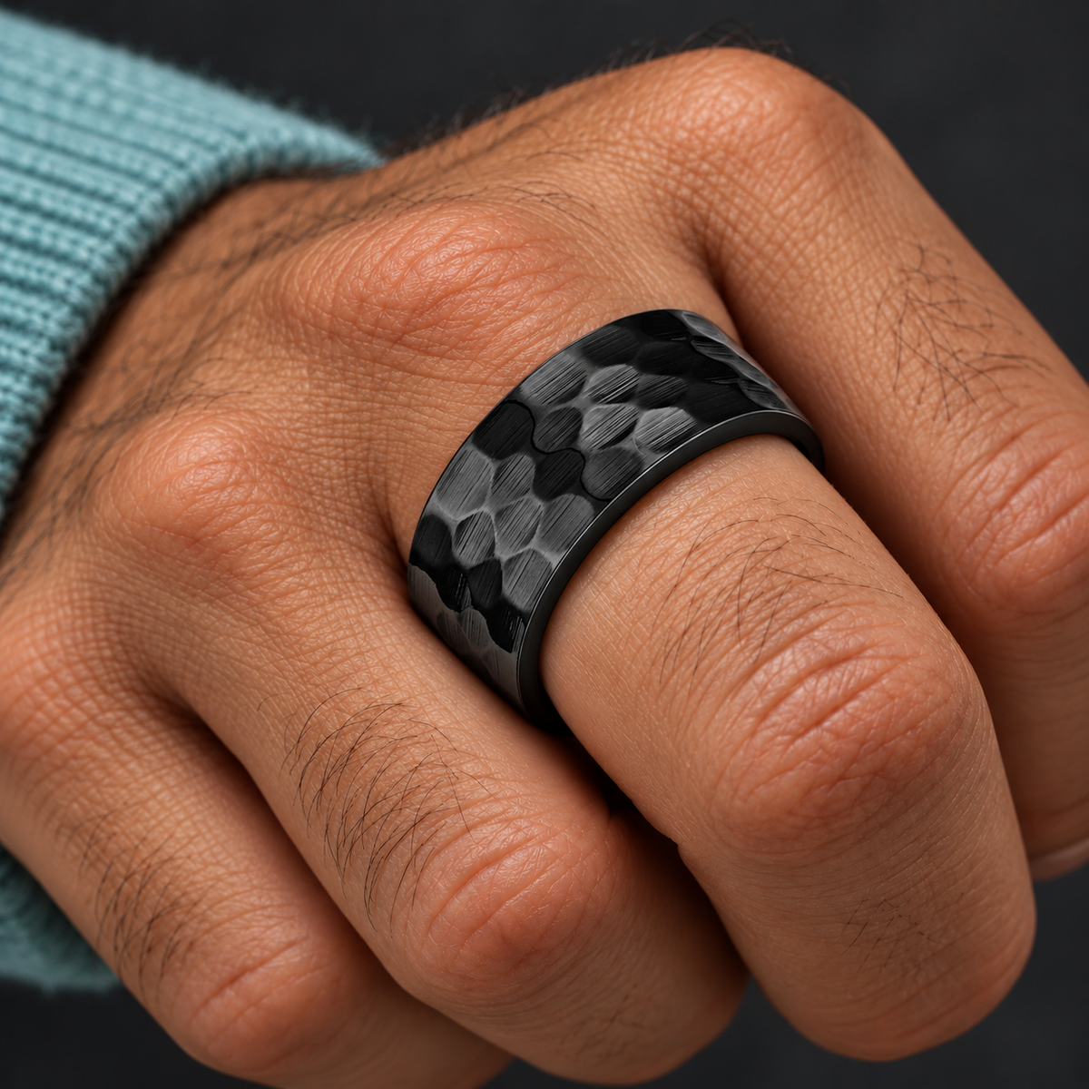 Black Hammered-Look Band - photo 3
