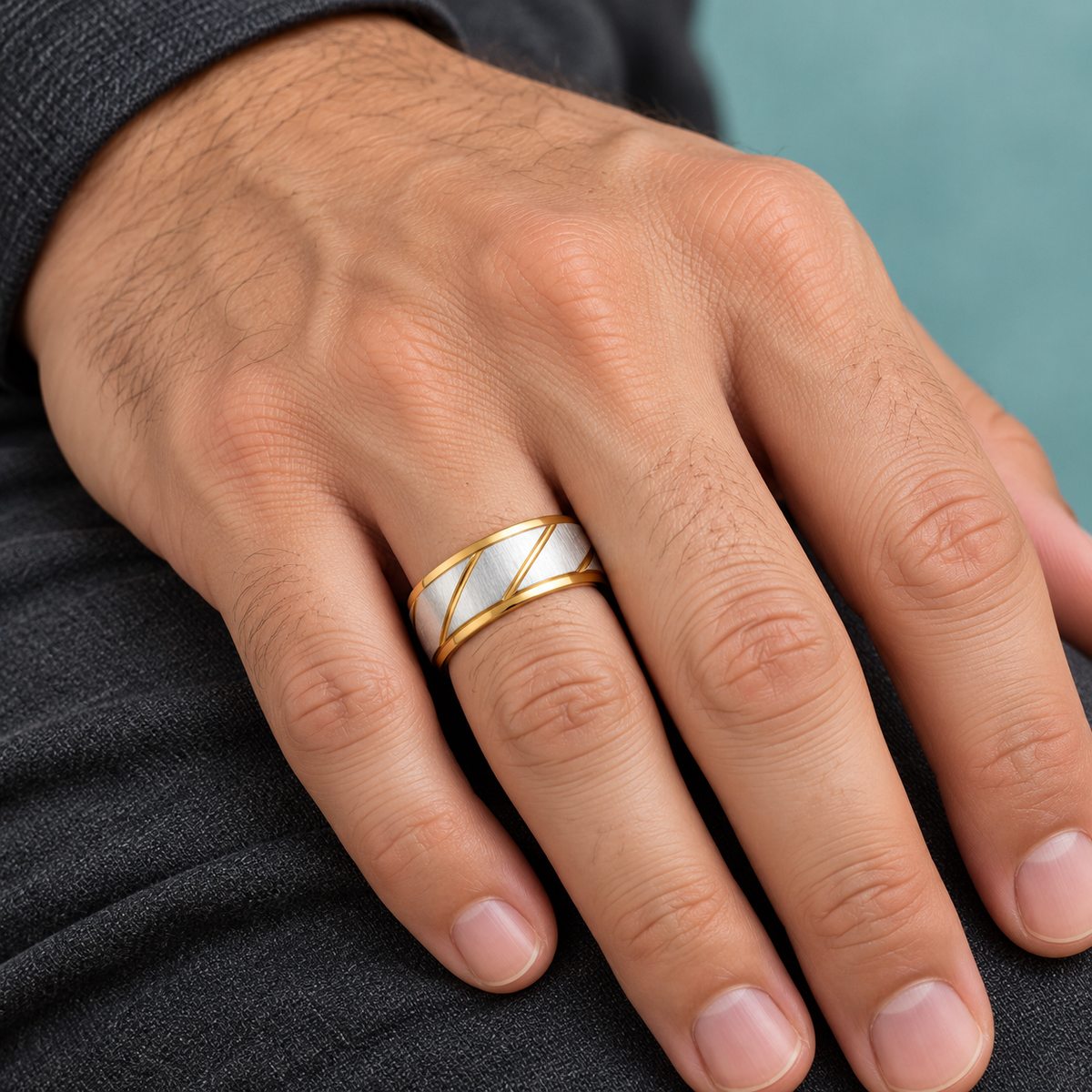 Two-Tone Diagonal Stripe Band - photo 3