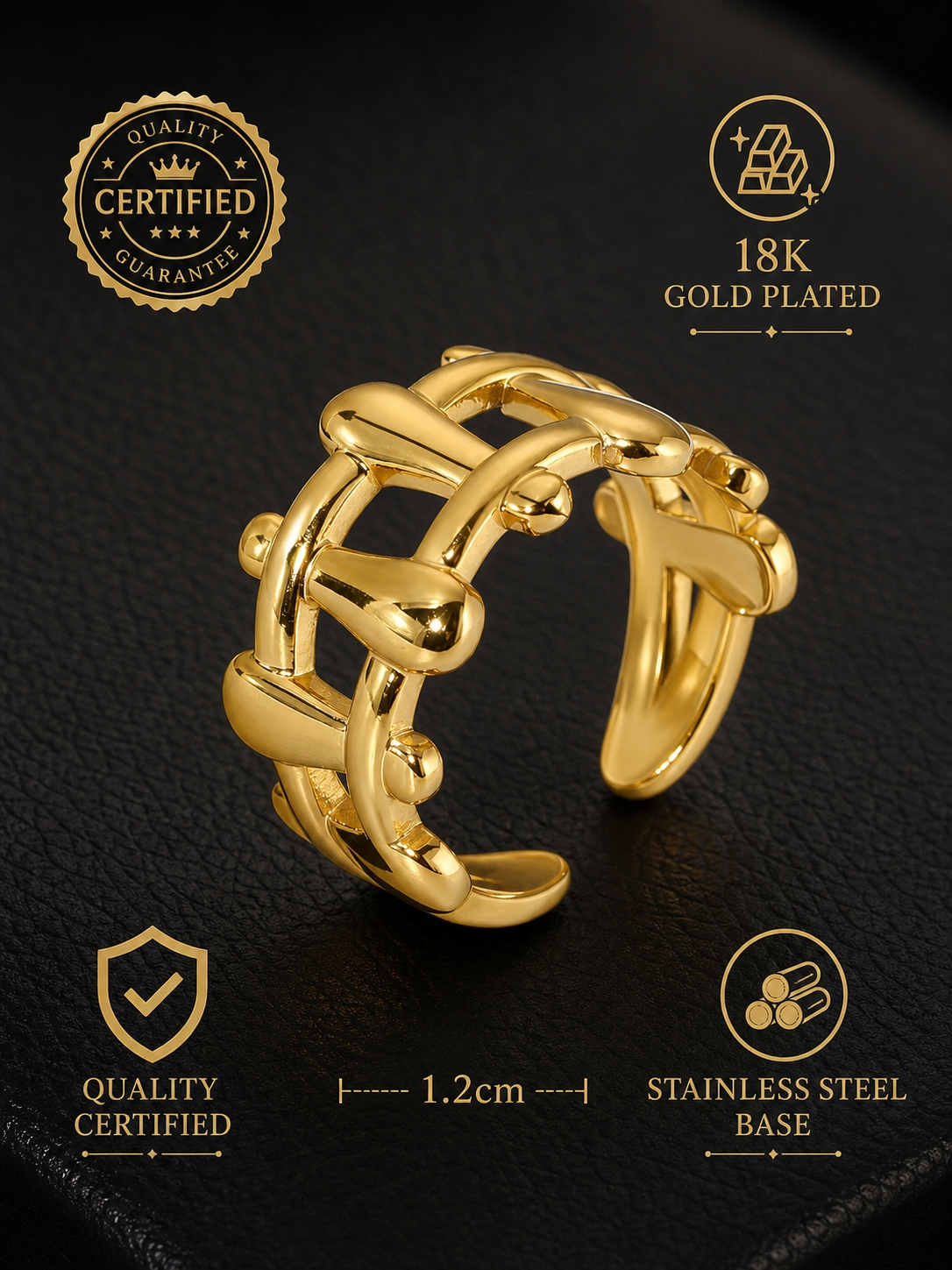 Sculptural Lattice Ring