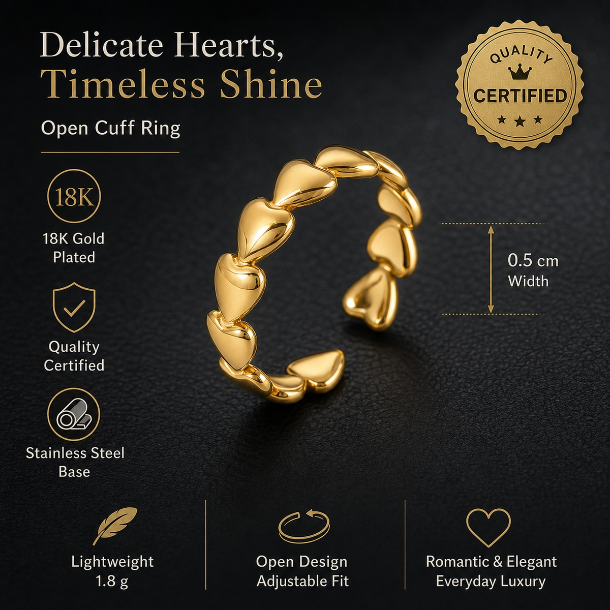 Heart Chain Ring