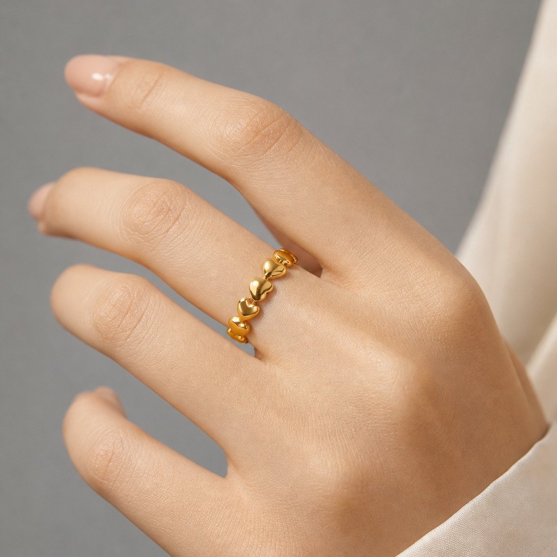 Heart Chain Ring
