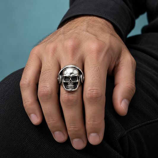 Headphone Skull-Motif Ring for Men