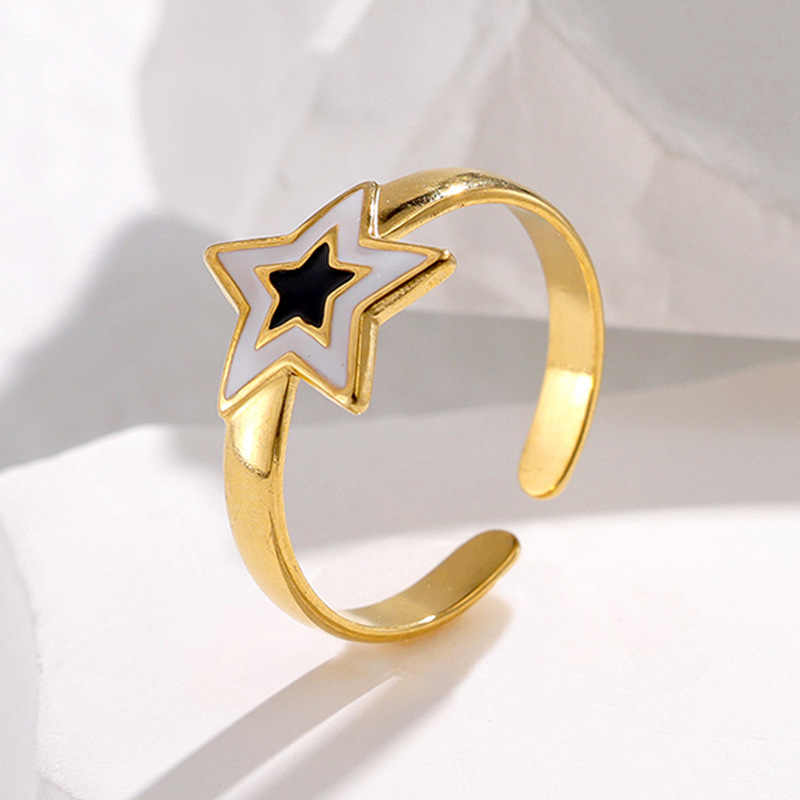 Gold-Tone Nested Star Ring for Women