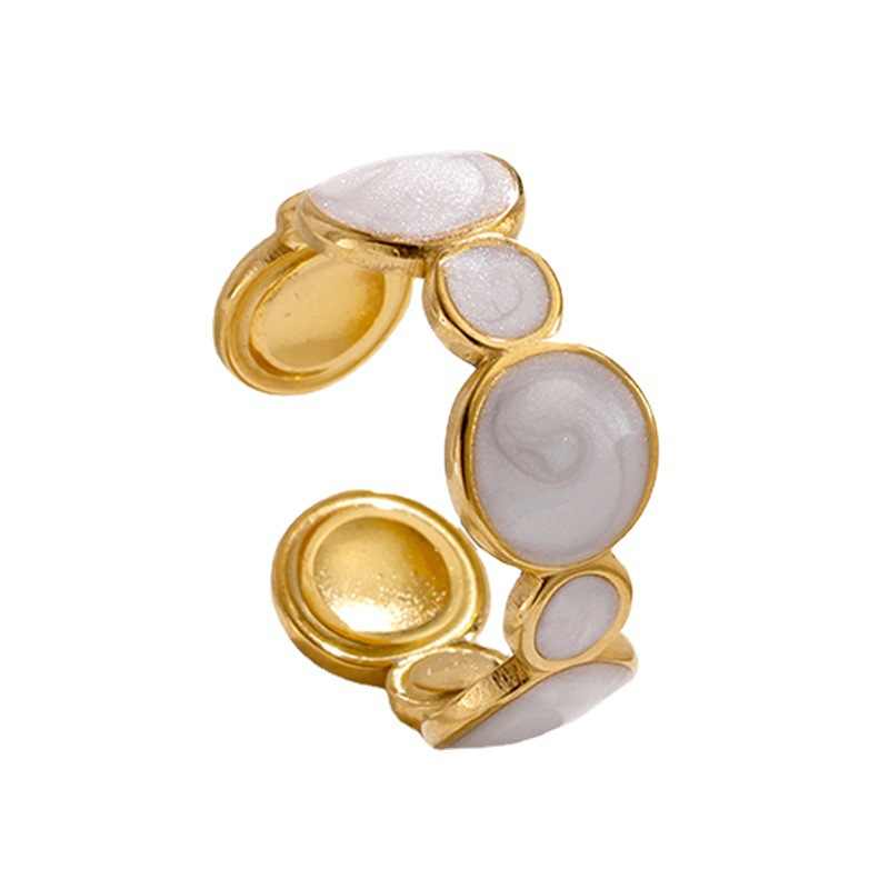 Gold-Tone Pale Medallion Ring